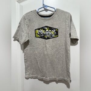 Volcom Gray Short Sleeve Tee Casual Cotton Blend